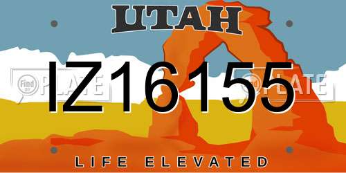 IZ16155 Utah License Plate