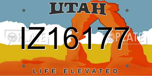 IZ16177 Utah License Plate