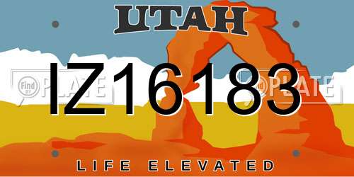 IZ16183 Utah License Plate