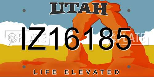 IZ16185 Utah License Plate