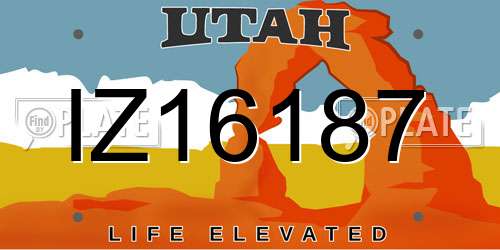 IZ16187 Utah License Plate