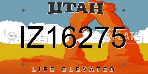 IZ16275 Utah License Plate