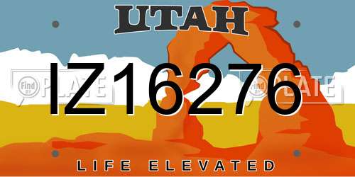 IZ16276 Utah License Plate