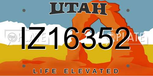 IZ16352 Utah License Plate