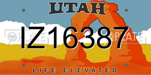 IZ16387 Utah License Plate