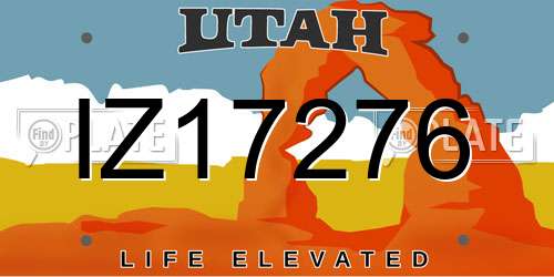 IZ17276 Utah License Plate