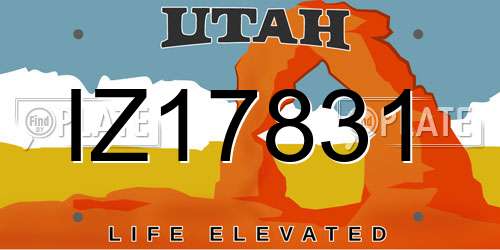 IZ17831 Utah License Plate