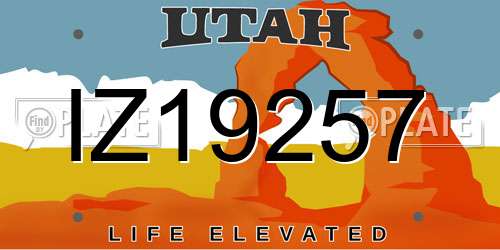 IZ19257 Utah License Plate