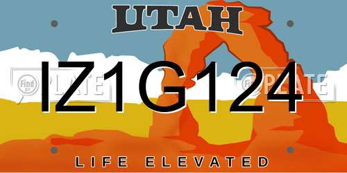 IZ1G124 Utah License Plate