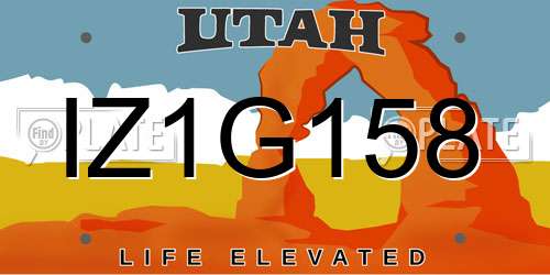 IZ1G158 Utah License Plate