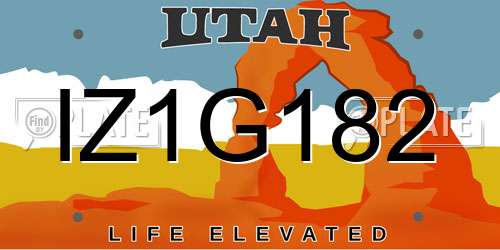 IZ1G182 Utah License Plate