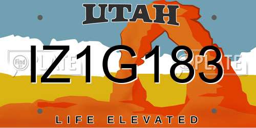 IZ1G183 Utah License Plate
