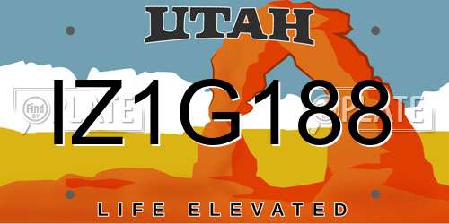 IZ1G188 Utah License Plate