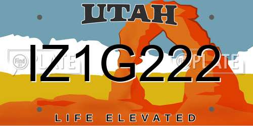IZ1G222 Utah License Plate