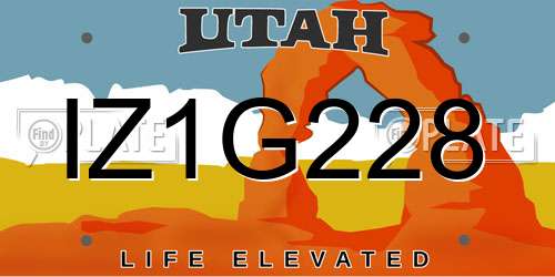 IZ1G228 Utah License Plate