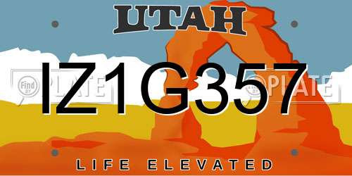 IZ1G357 Utah License Plate