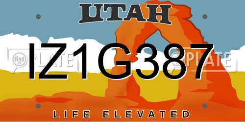 IZ1G387 Utah License Plate
