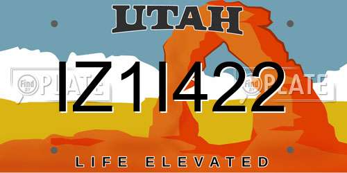 IZ1I422 Utah License Plate