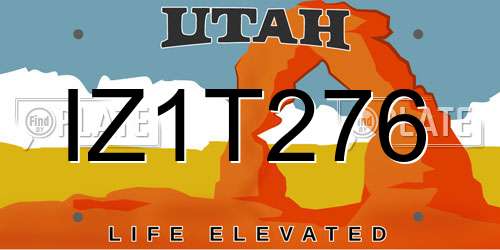 IZ1T276 Utah License Plate