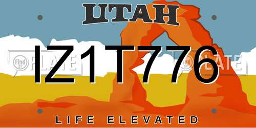 IZ1T776 Utah License Plate