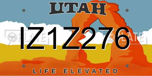 IZ1Z276 Utah License Plate