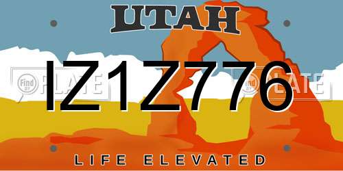 IZ1Z776 Utah License Plate