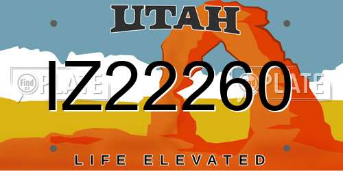 IZ22260 Utah License Plate