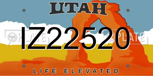 IZ22520 Utah License Plate