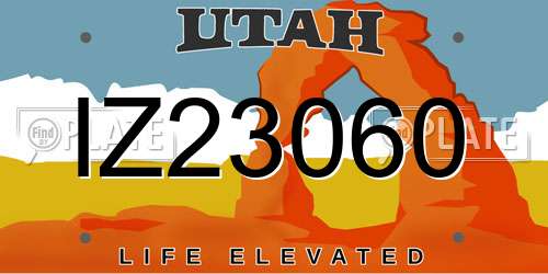 IZ23060 Utah License Plate