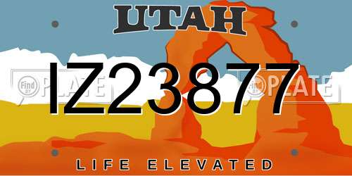 IZ23877 Utah License Plate