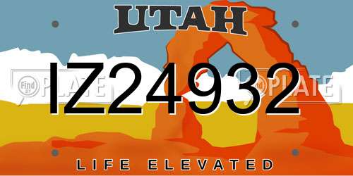 IZ24932 Utah License Plate