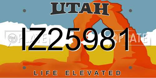 IZ25981 Utah License Plate