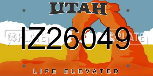 IZ26049 Utah License Plate