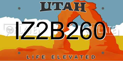 IZ2B260 Utah License Plate