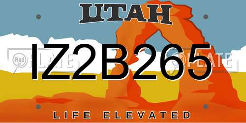IZ2B265 Utah License Plate