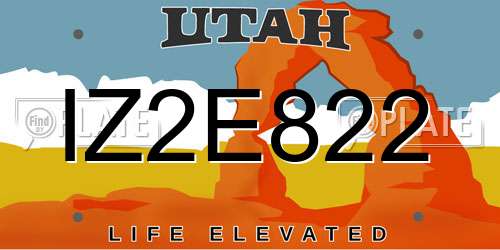 IZ2E822 Utah License Plate