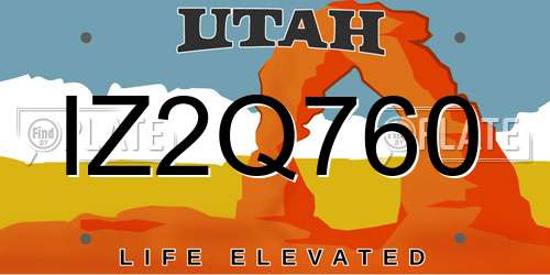 IZ2Q760 Utah License Plate