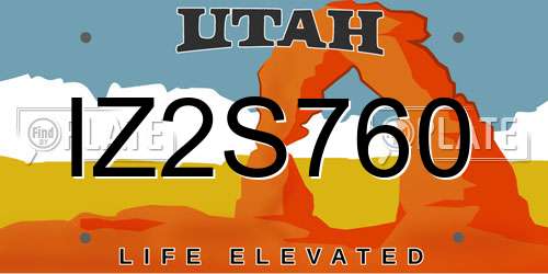 IZ2S760 Utah License Plate