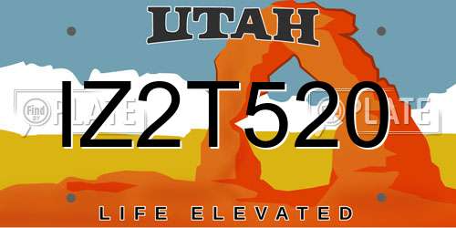 IZ2T520 Utah License Plate