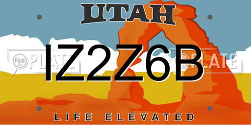 IZ2Z6B Utah License Plate