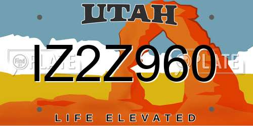 IZ2Z960 Utah License Plate