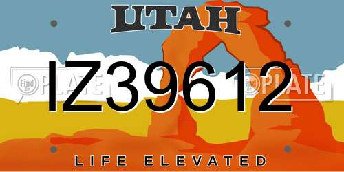 IZ39612 Utah License Plate