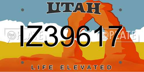 IZ39617 Utah License Plate