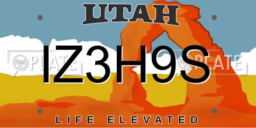 IZ3H9S Utah License Plate
