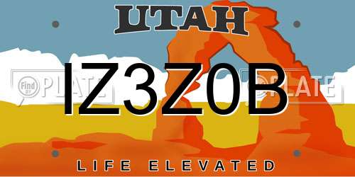IZ3Z0B Utah License Plate