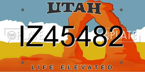 IZ45482 Utah License Plate