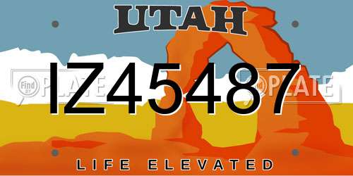 IZ45487 Utah License Plate