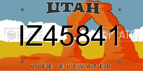 IZ45841 Utah License Plate
