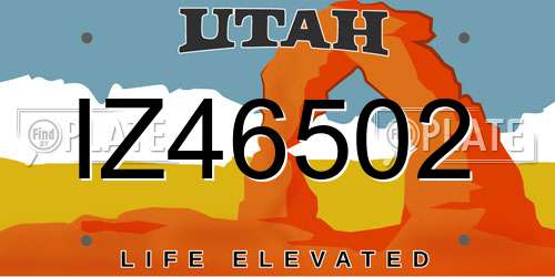 IZ46502 Utah License Plate