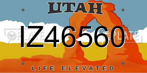 IZ46560 Utah License Plate